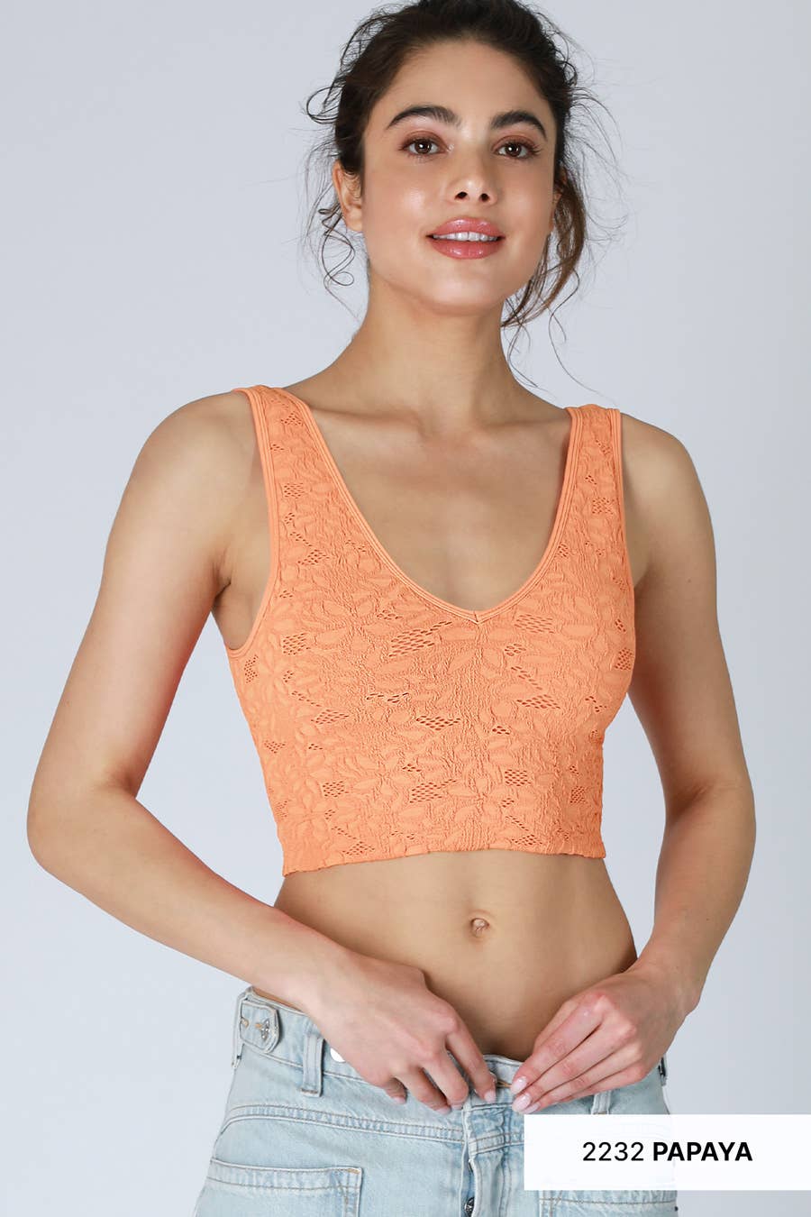 NS8309 - Lace V Neck Tank Top
