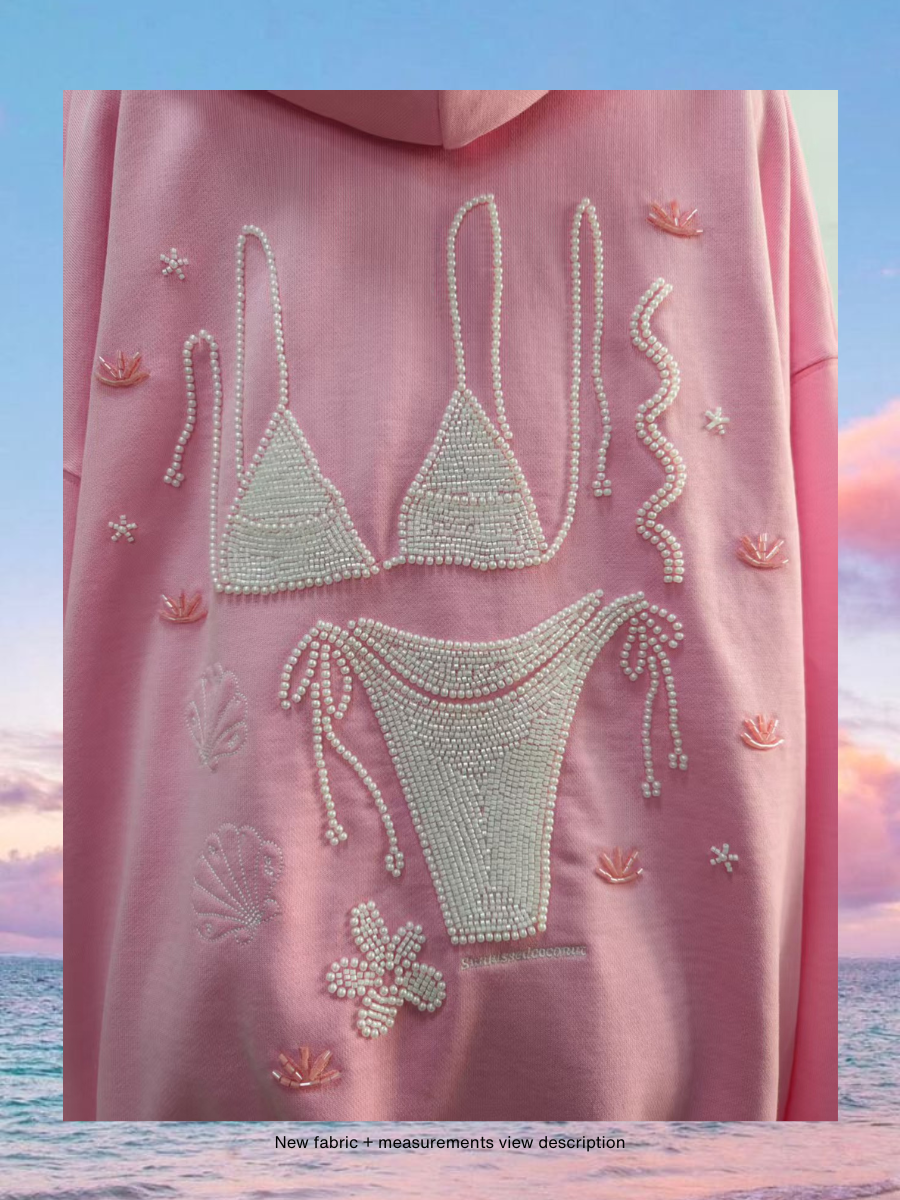 Lolli Pink Bikini Beaded Ocean Hoodie