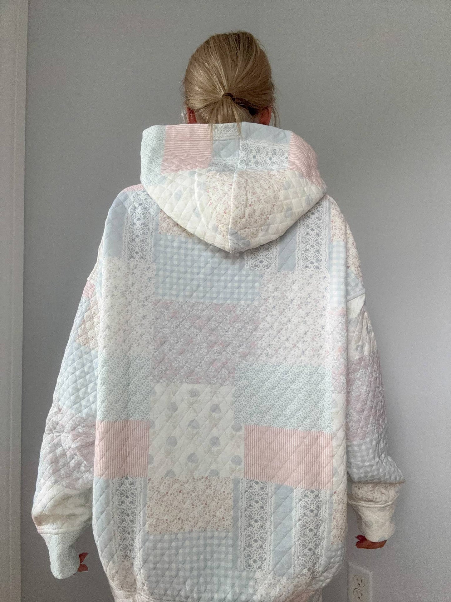 Shades Of Blue Quilted Pastel Hoodie