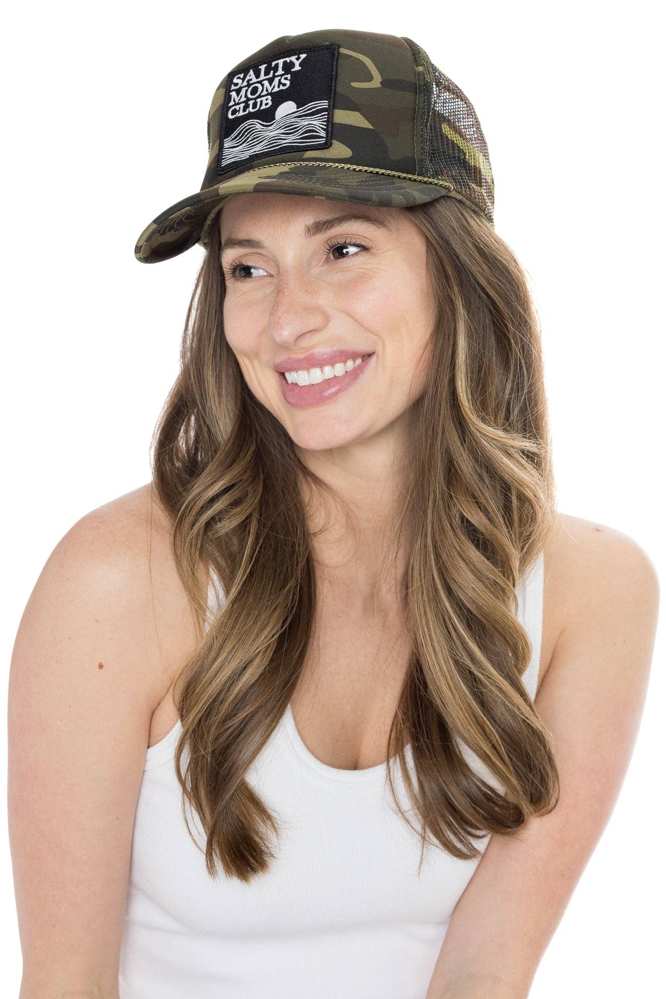 Salty Moms Trucker Hat in Camo