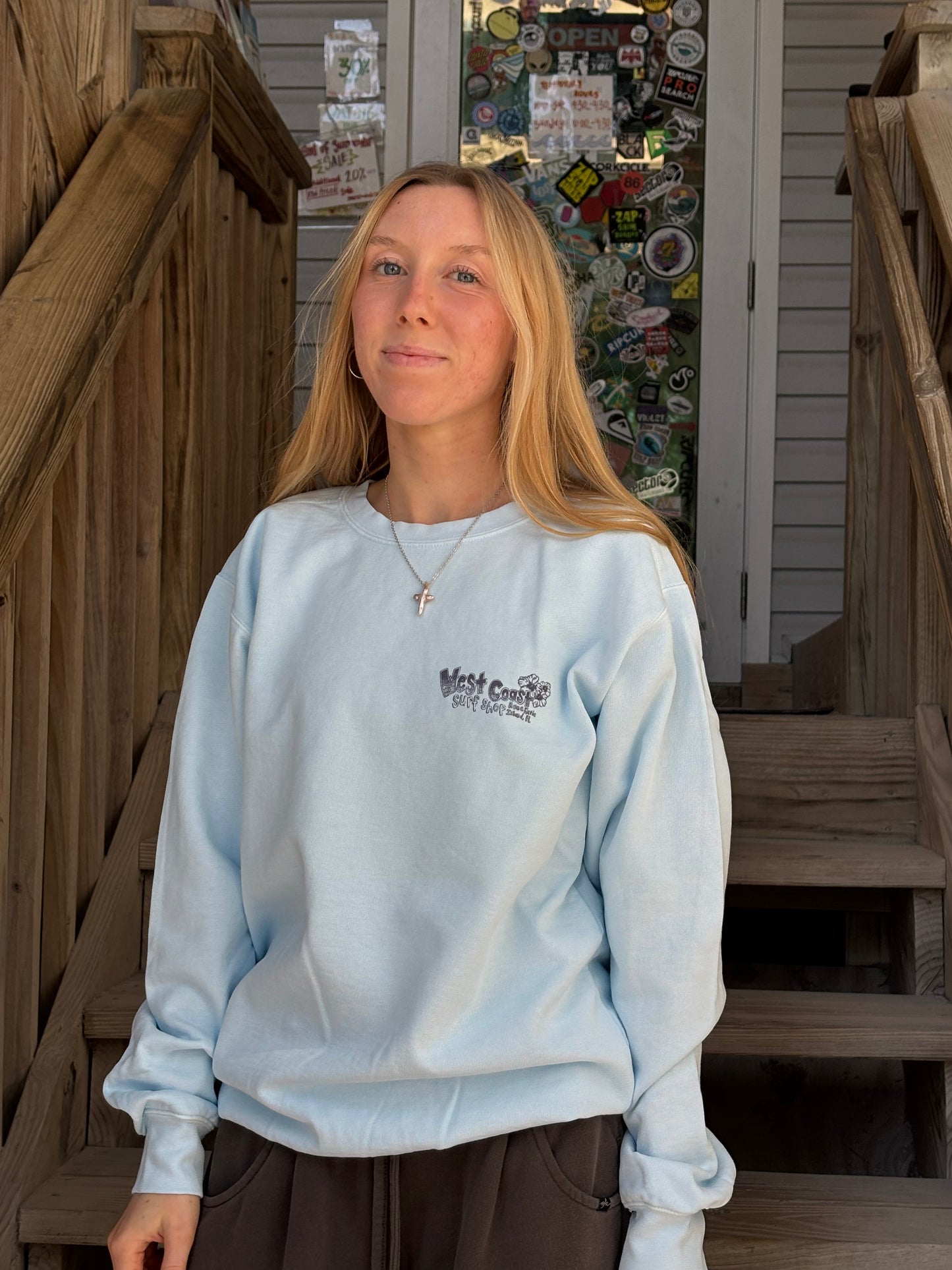 West Coast Surf Shop by Santino Surf Designs Crewneck