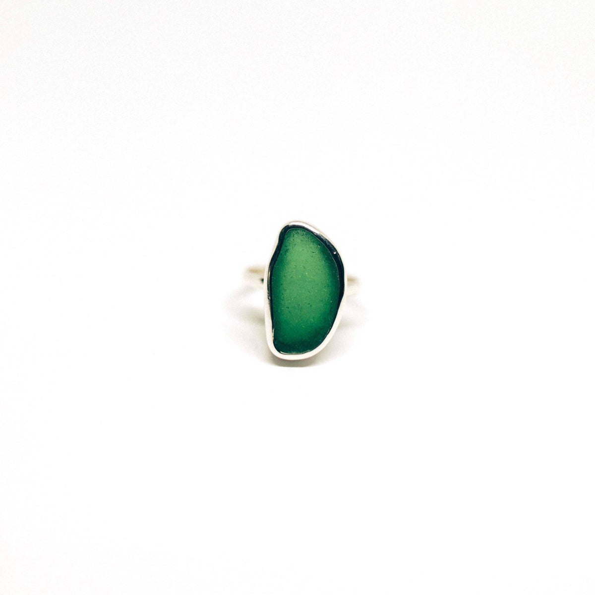 Green Sea Glass Ring (Handmade)