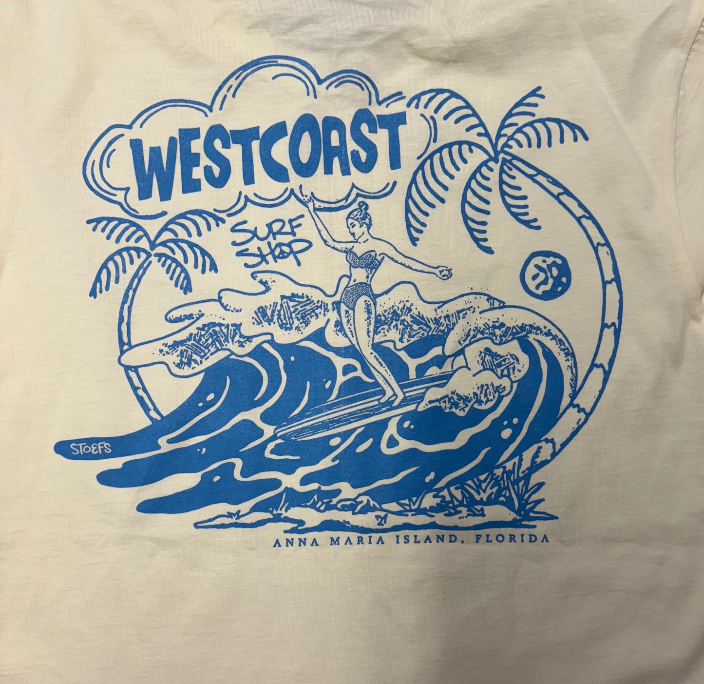 West Coast Surf Shop by Stoefs Studio Longboard Weather Tee