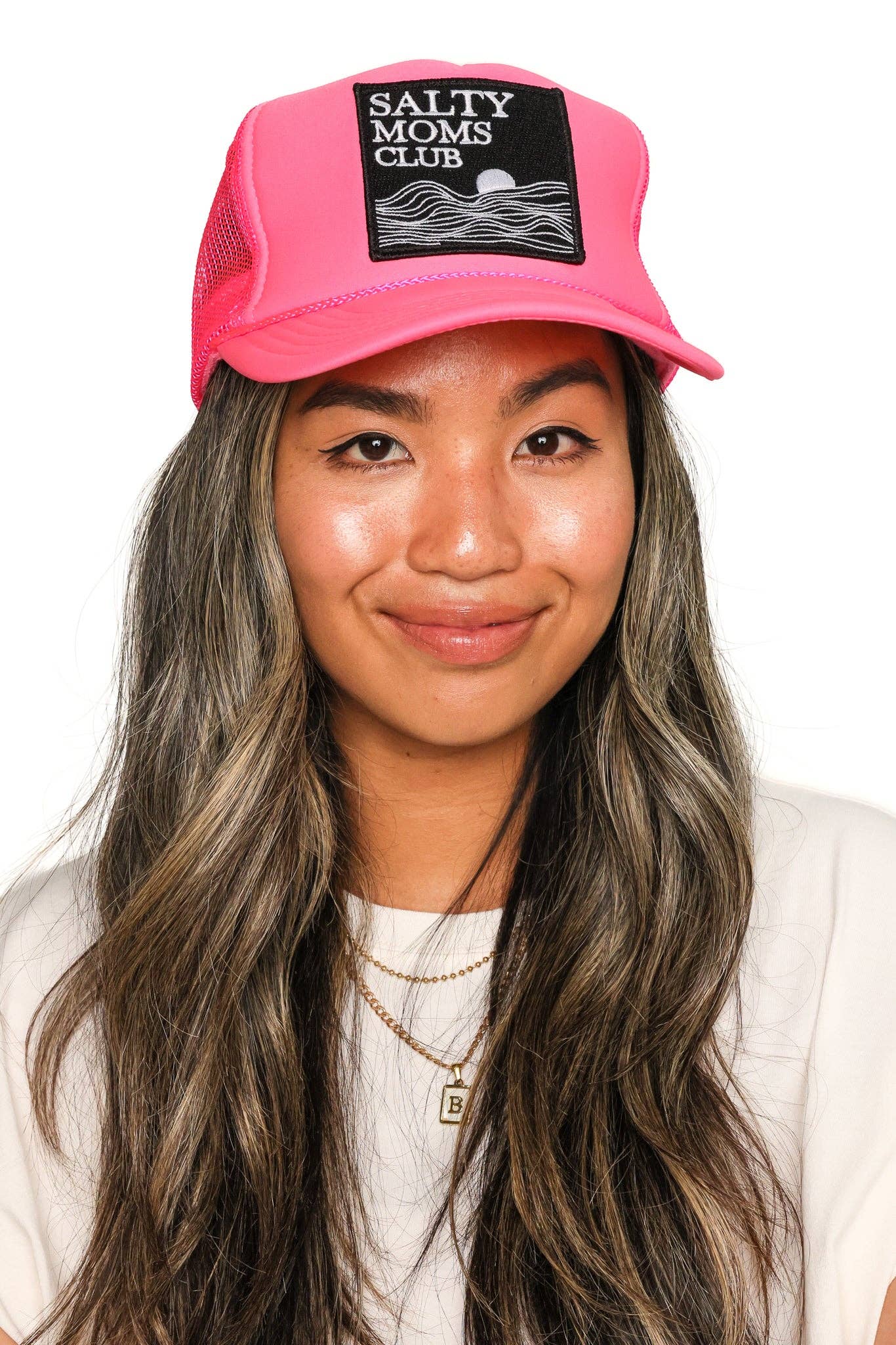 Salty Moms Trucker Hat in Pink