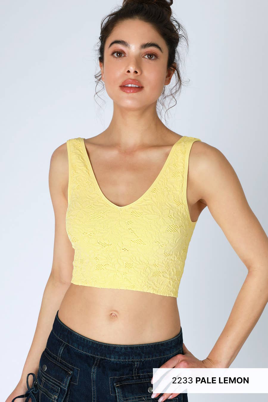NS8309 -  Lace V Neck Tank Top