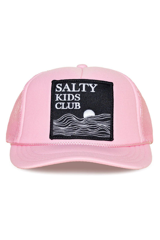 Youth Salty Kids Club Trucker Hat in Soft Pink