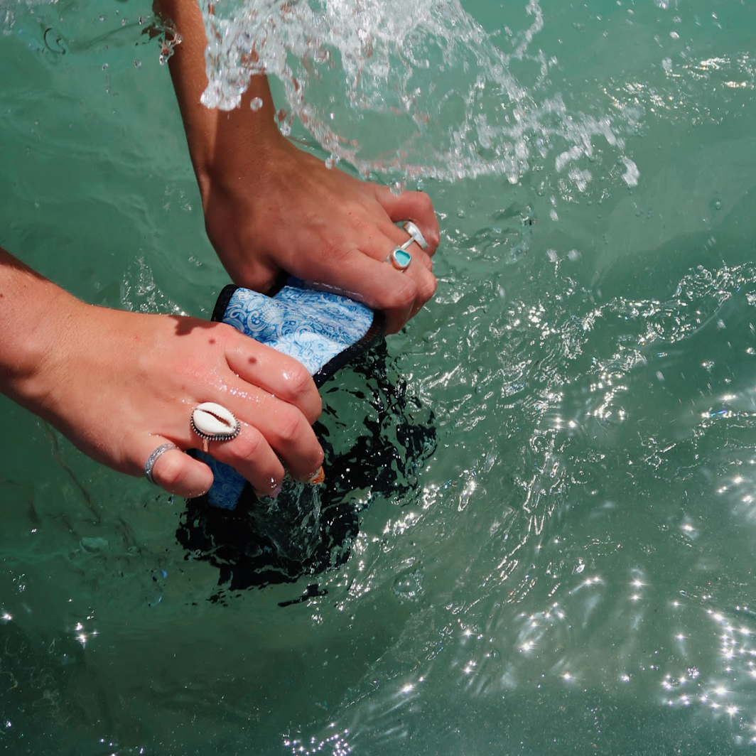 Beaded Cowrie Shell Ring (Handmade)