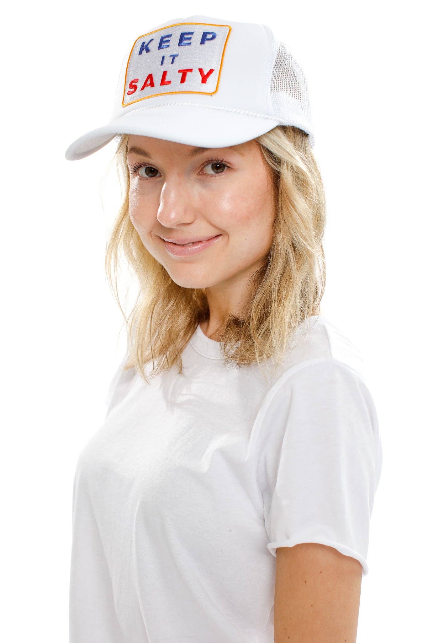 Keep It Salty Trucker Hat in White