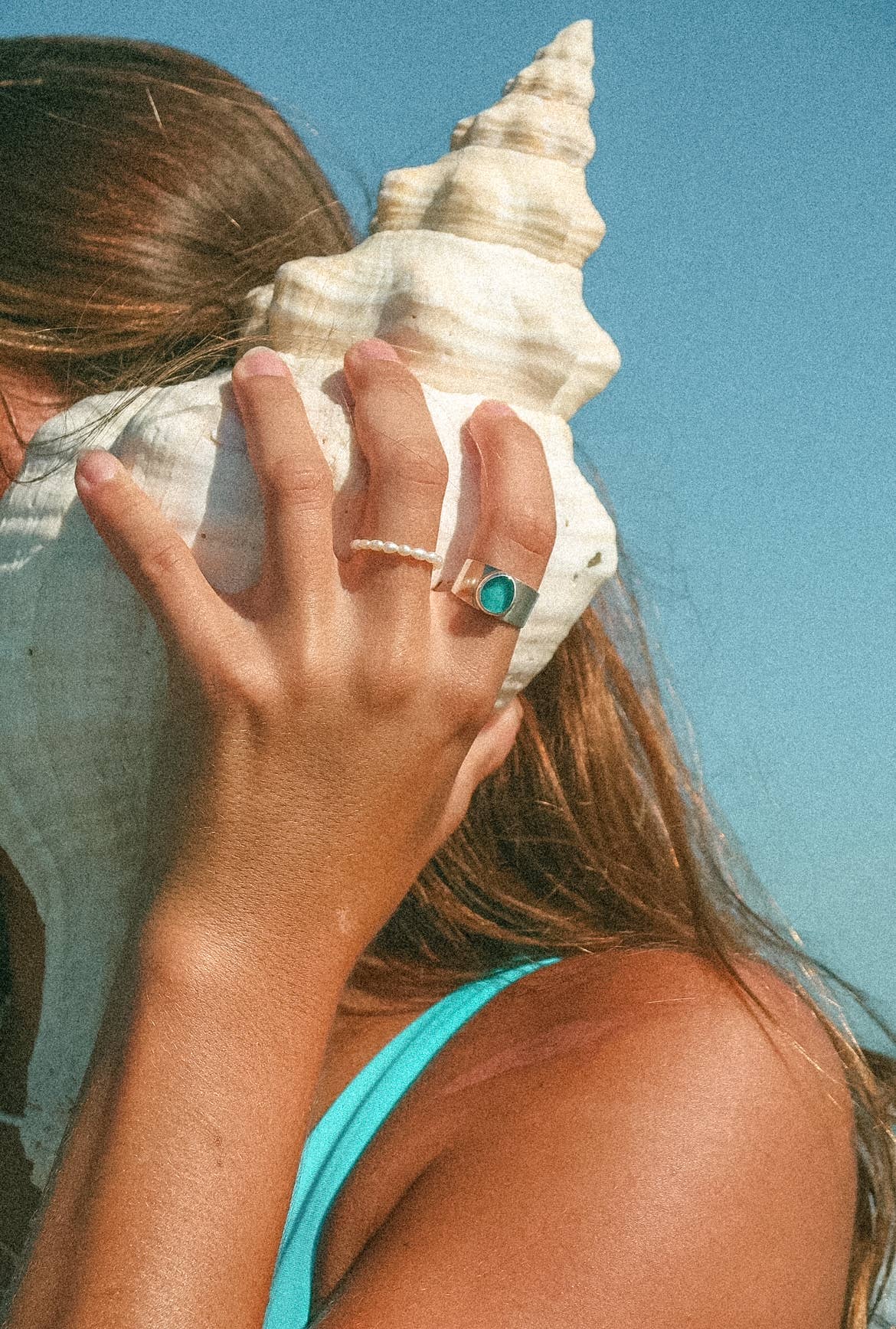 Blue Bold Sea Glass Band (Handmade)