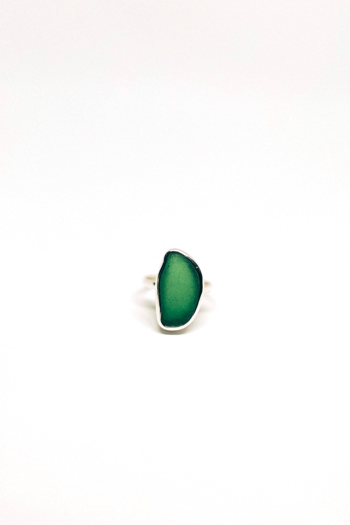 Green Sea Glass Ring (Handmade)