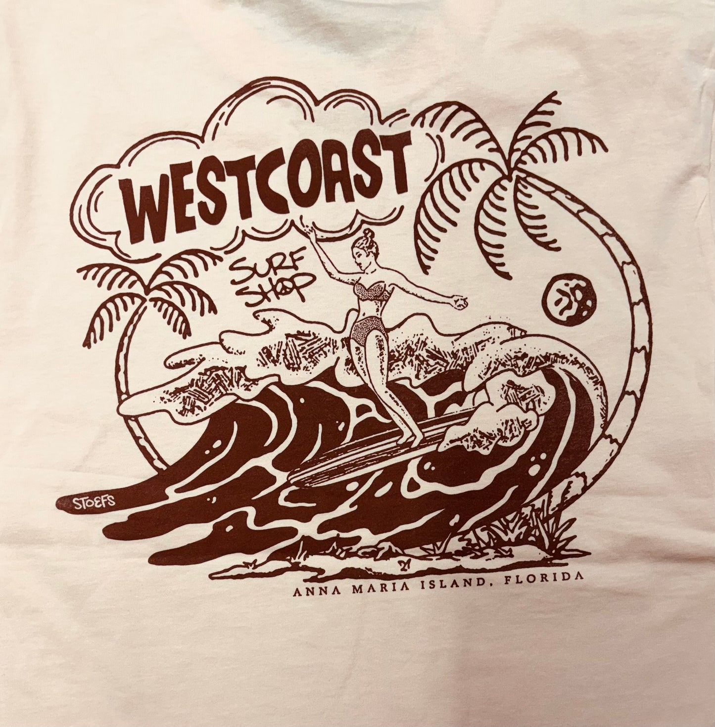 West Coast Surf Shop by Stoefs Studio Longboard Weather Tee