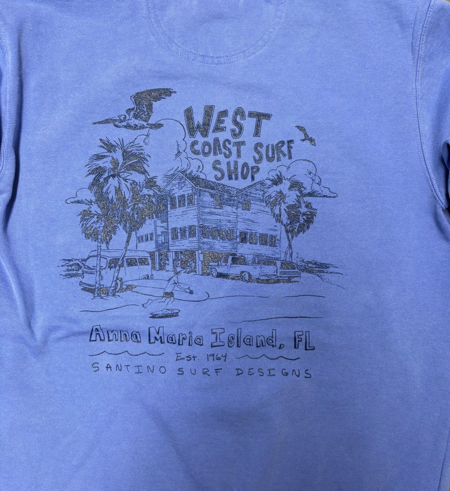 West Coast Surf Shop by Santino Surf Designs Sweatshirt
