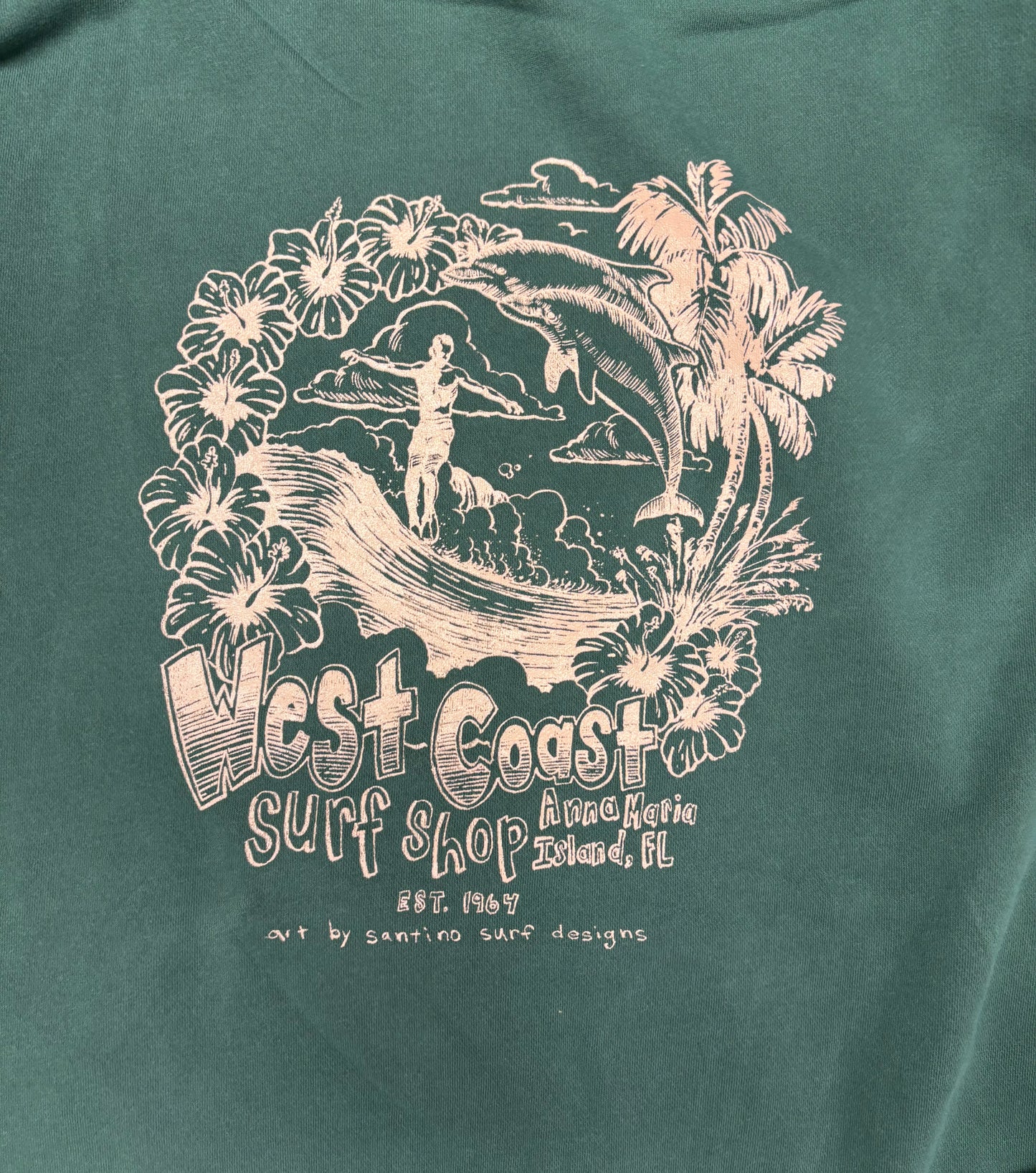 West Coast Surf Shop by Santino Surf Designs Hoodie