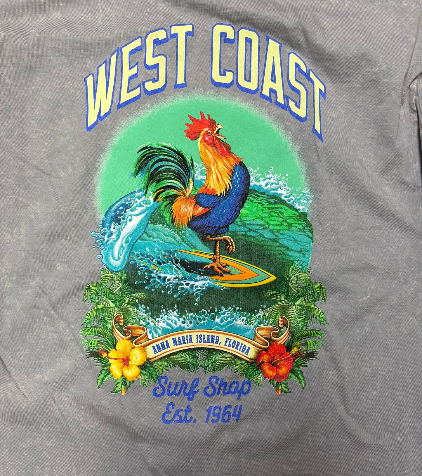 West Coast Surf Shop Surfing Rooster Tee