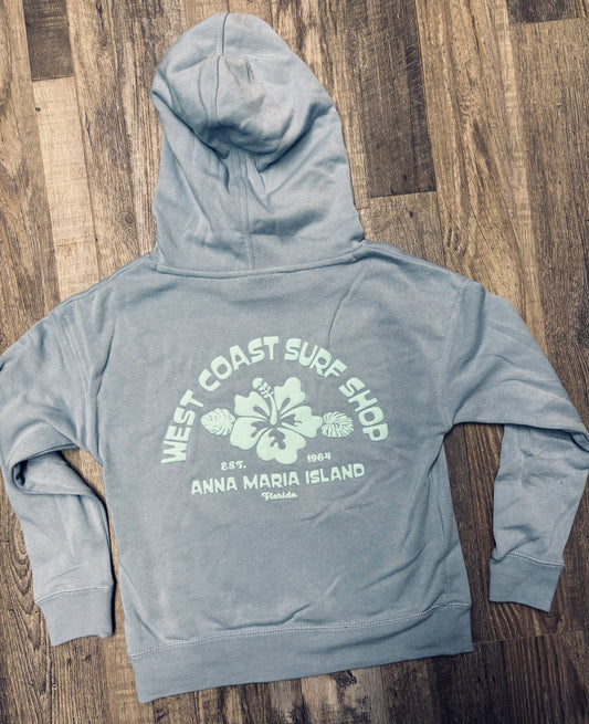 West Coast Surf Shop Youth Puff Hibiscus Hoodie