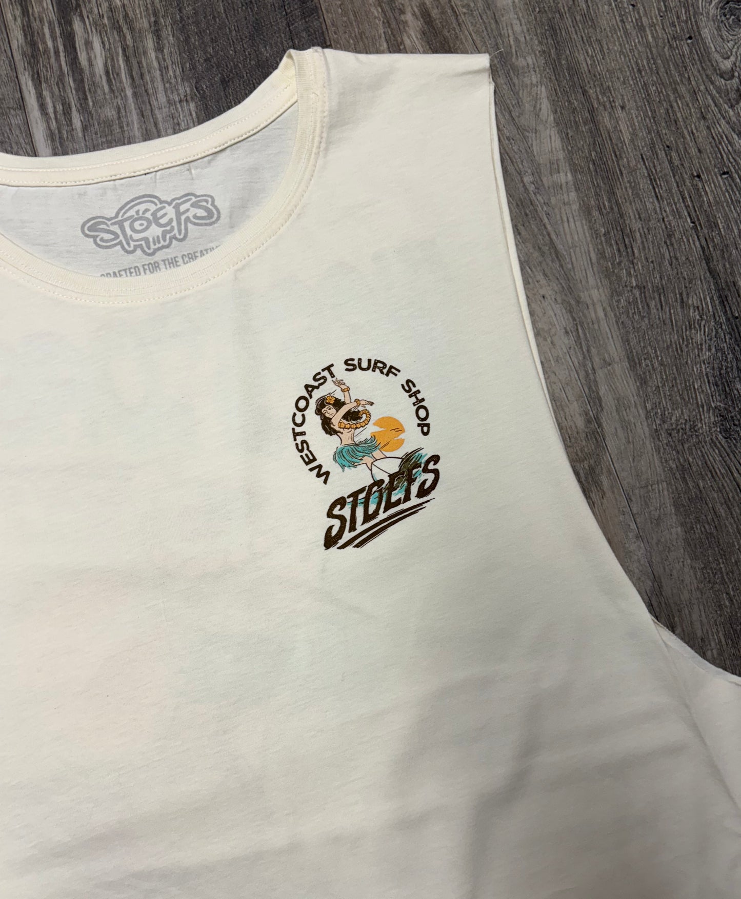 West Coast Surf Shop by Stoefs Studio Hula Girl Sleeveless Tee