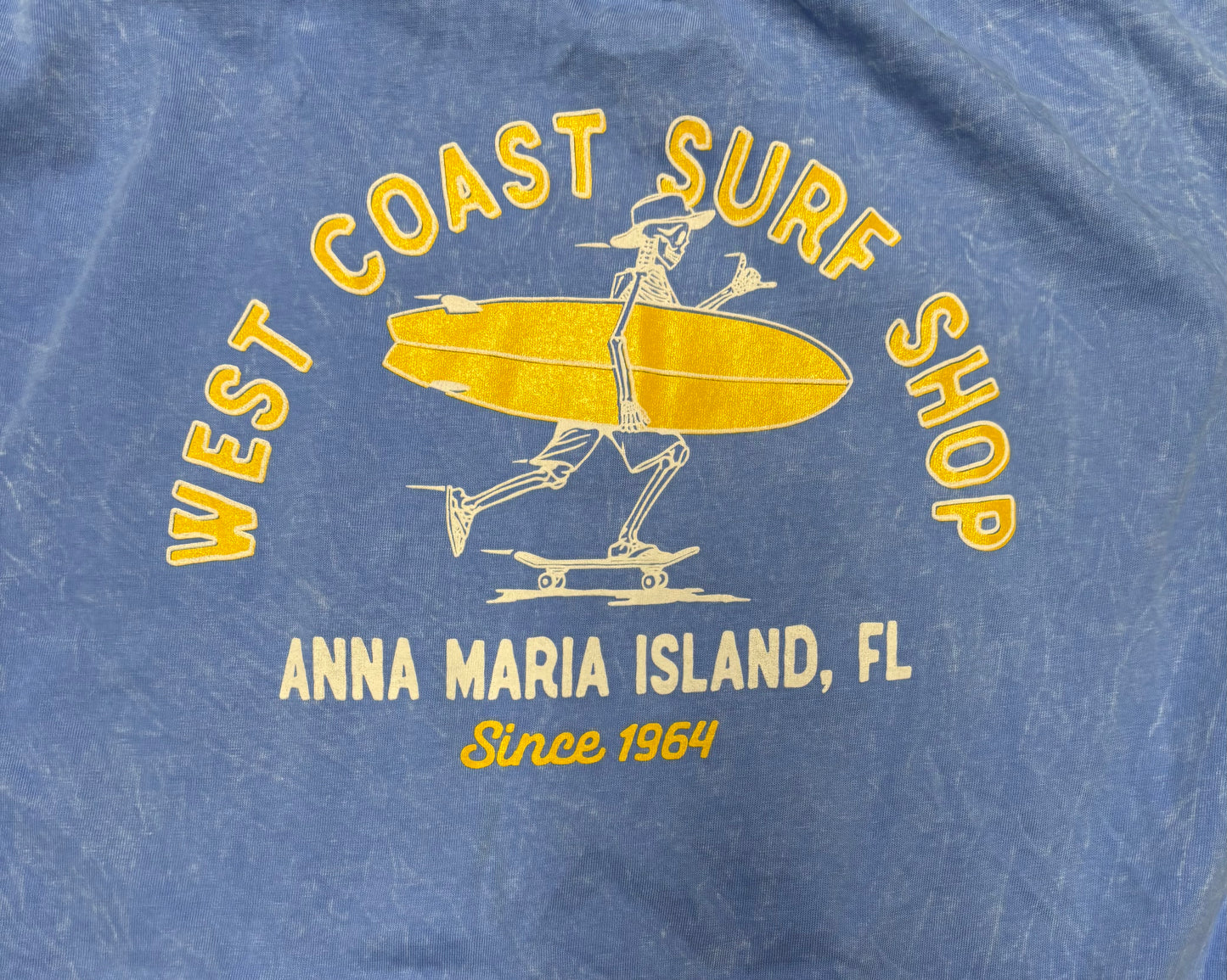 West Coast Surf Shop Skating Surfing Skeleton Tee