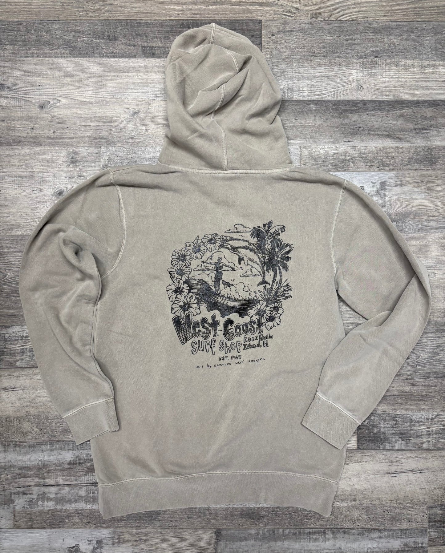 West Coast Surf Shop by Santino Surf Designs Hoodie