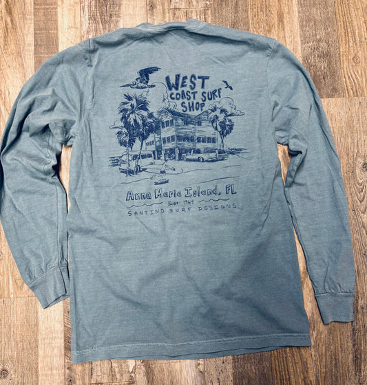 West Coast Surf Shop by Santino Surf Designs Long Sleeve Tee