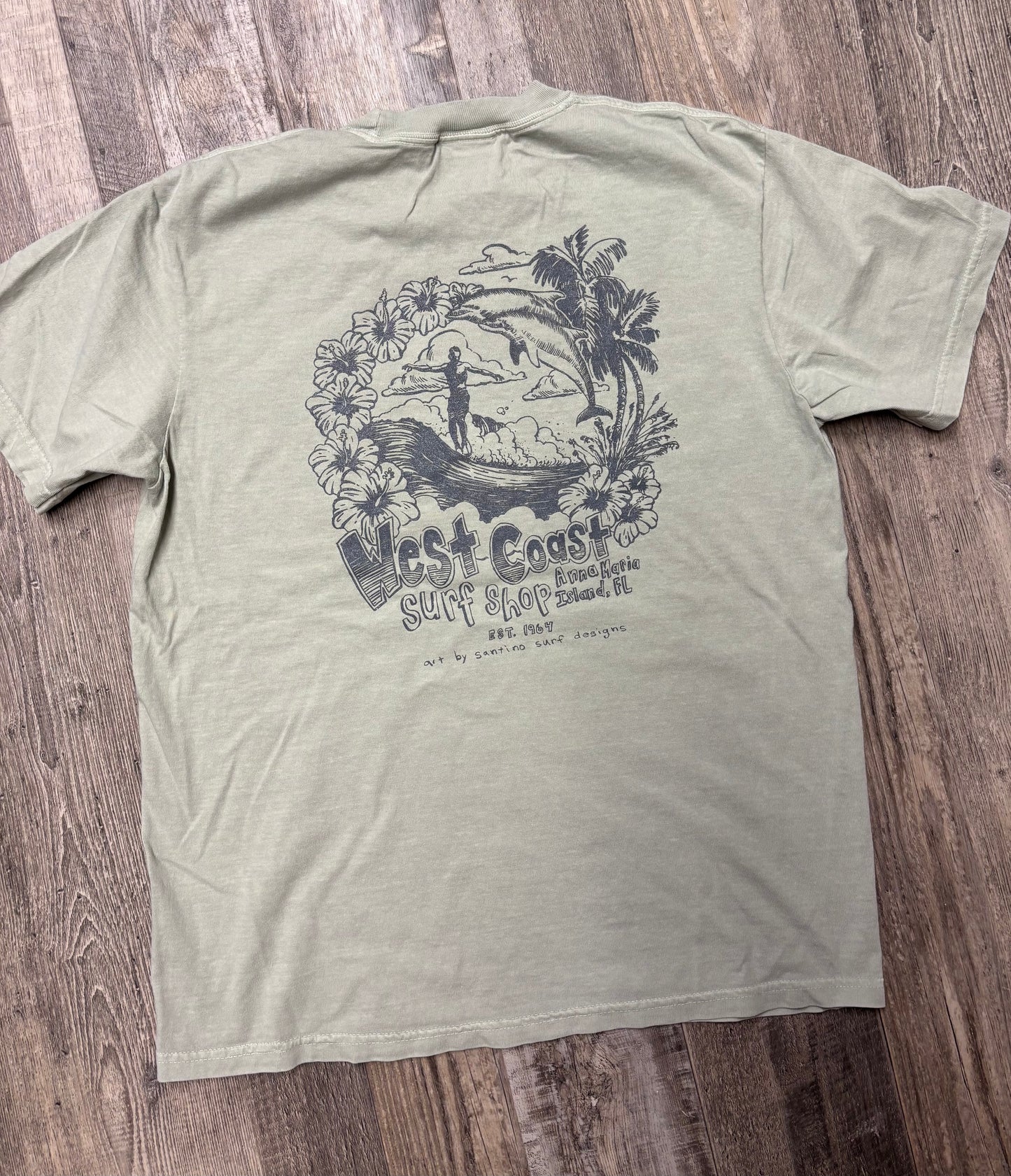 West Coast Surf Shop by Santino Surf Designs Tee