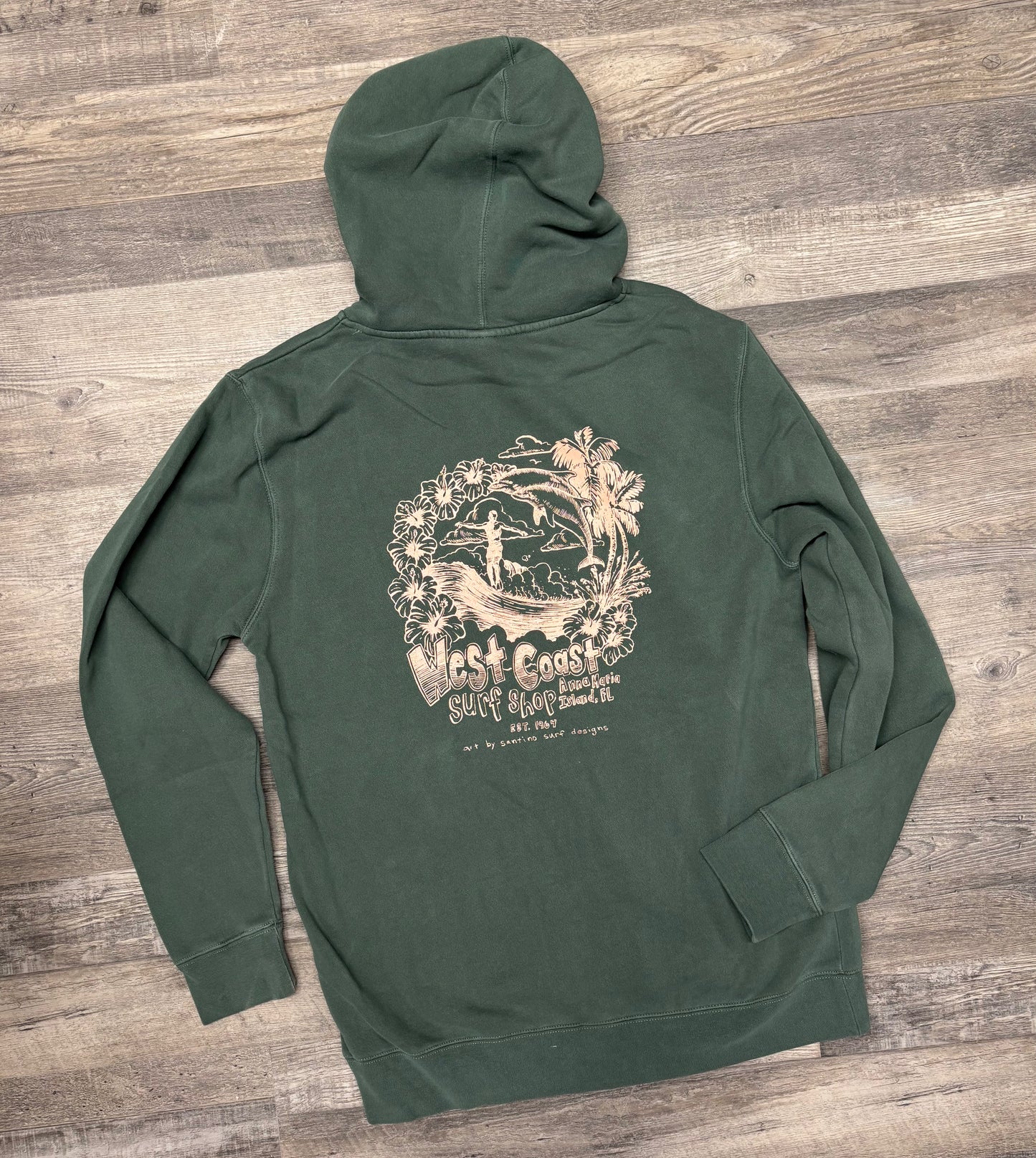 West Coast Surf Shop by Santino Surf Designs Hoodie