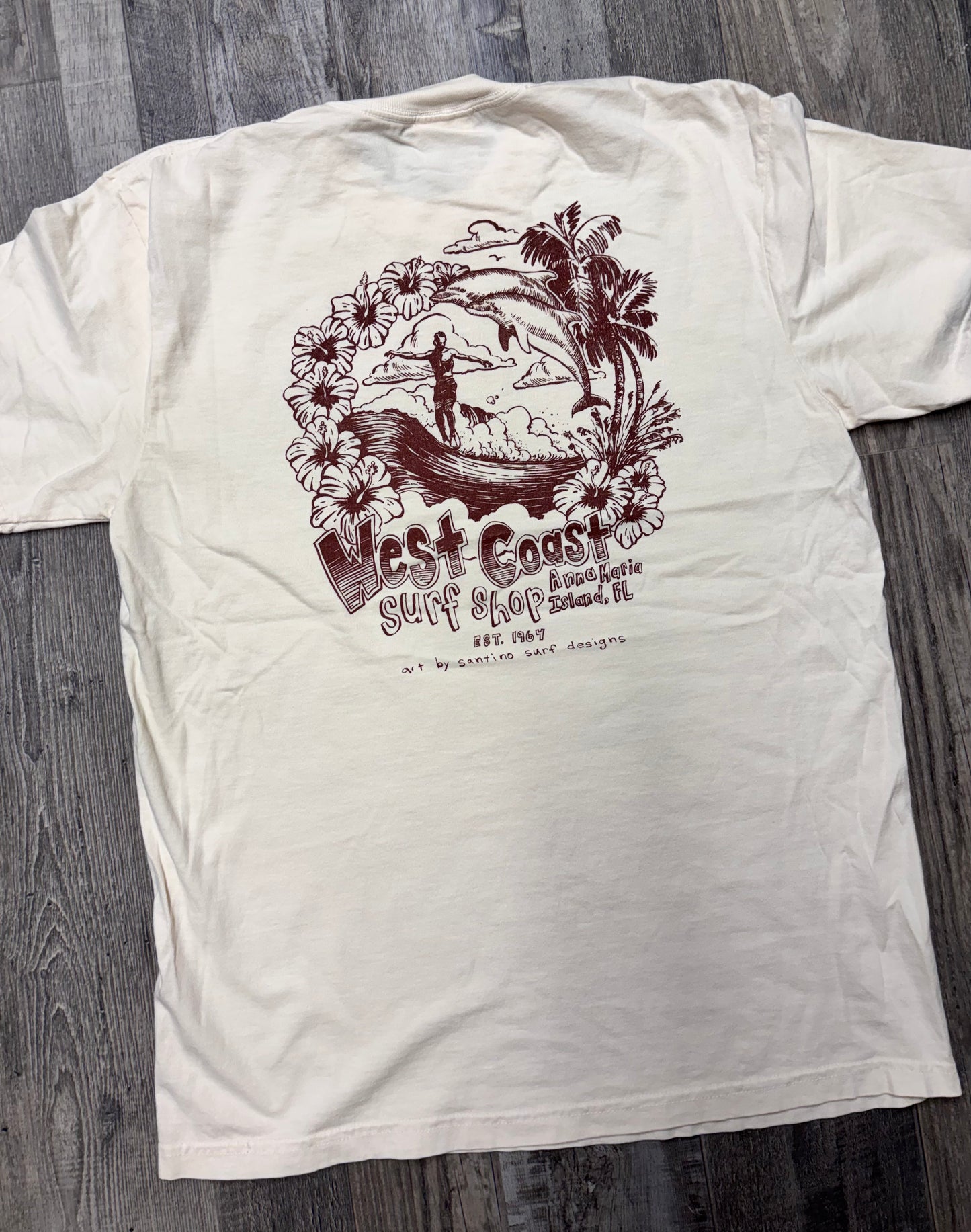 West Coast Surf Shop by Santino Surf Designs Tee