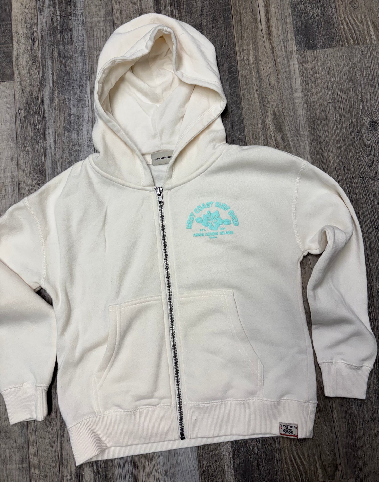 West Coast Surf Shop Youth Puff Hibiscus Zip Hoodie