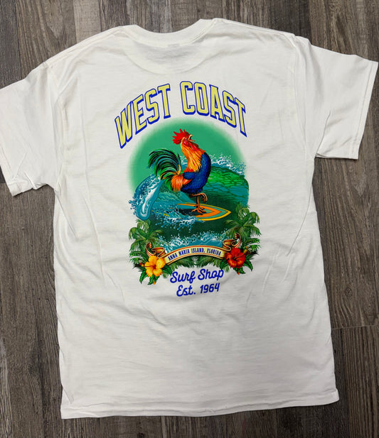 West Coast Surf Shop Surfing Rooster Tee