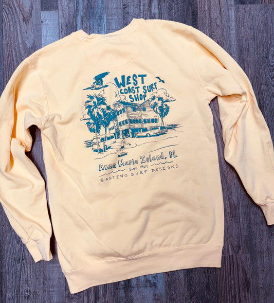 West Coast Surf Shop by Santino Surf Designs Sweatshirt
