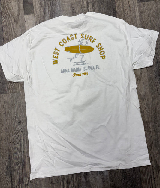 West Coast Surf Shop Skating Surfer Skeleton Tee