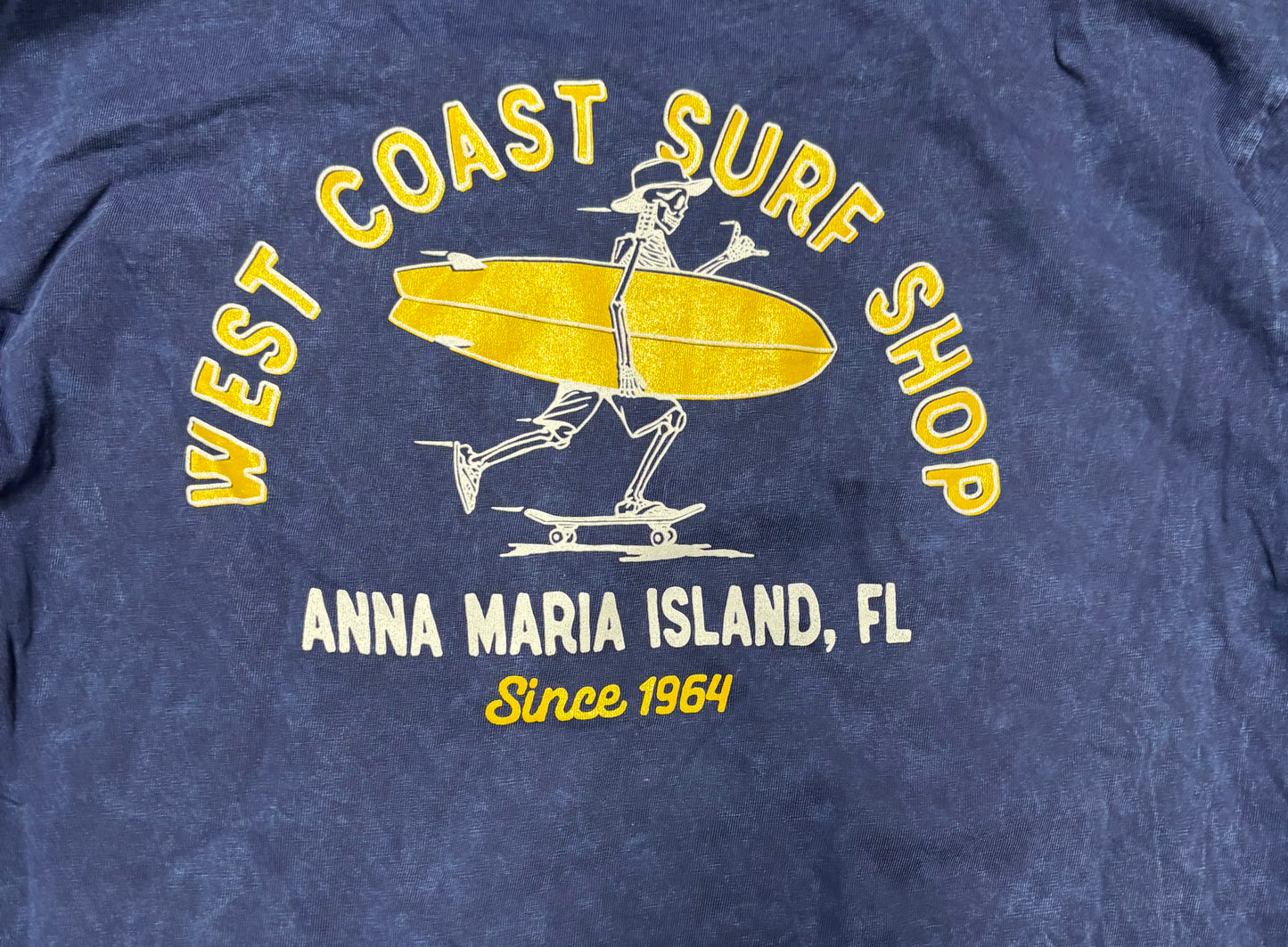 West Coast Surf Shop Skating Surfing Skeleton Tee