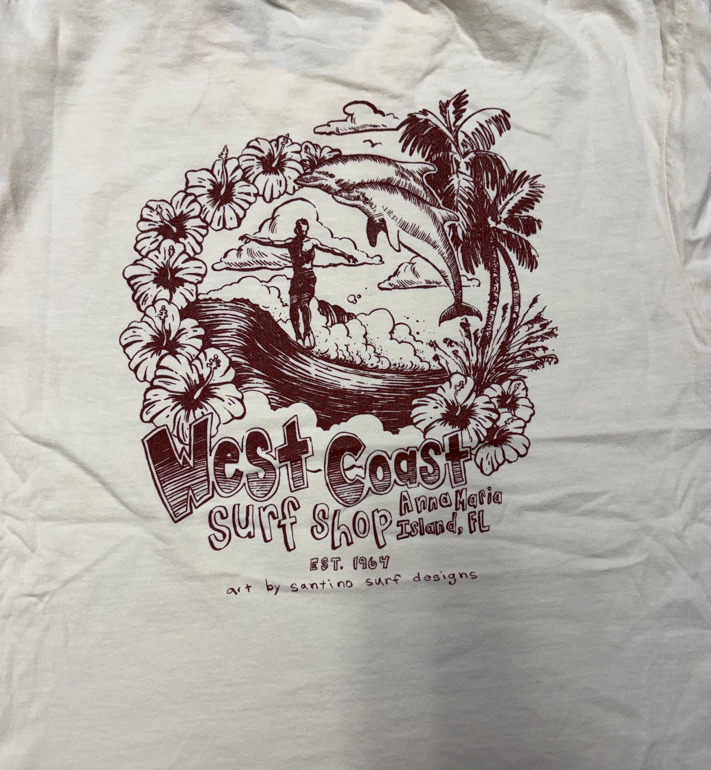 West Coast Surf Shop by Santino Surf Designs Tee
