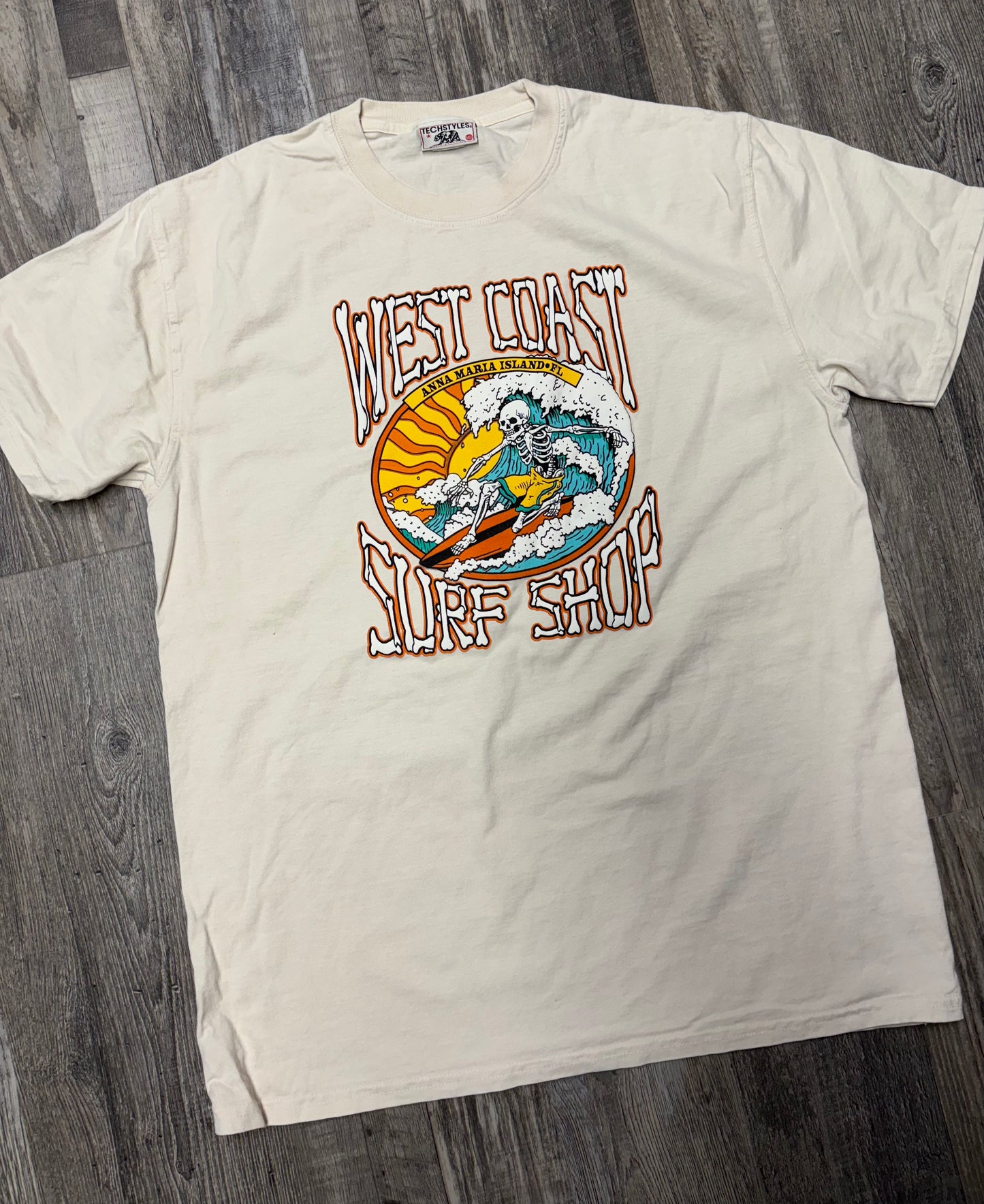 West Coast Surf Shop Surfing Skeleton Tee