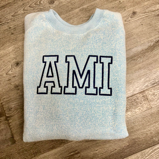 AMI Raglan Sweatshirt Carolina Blue