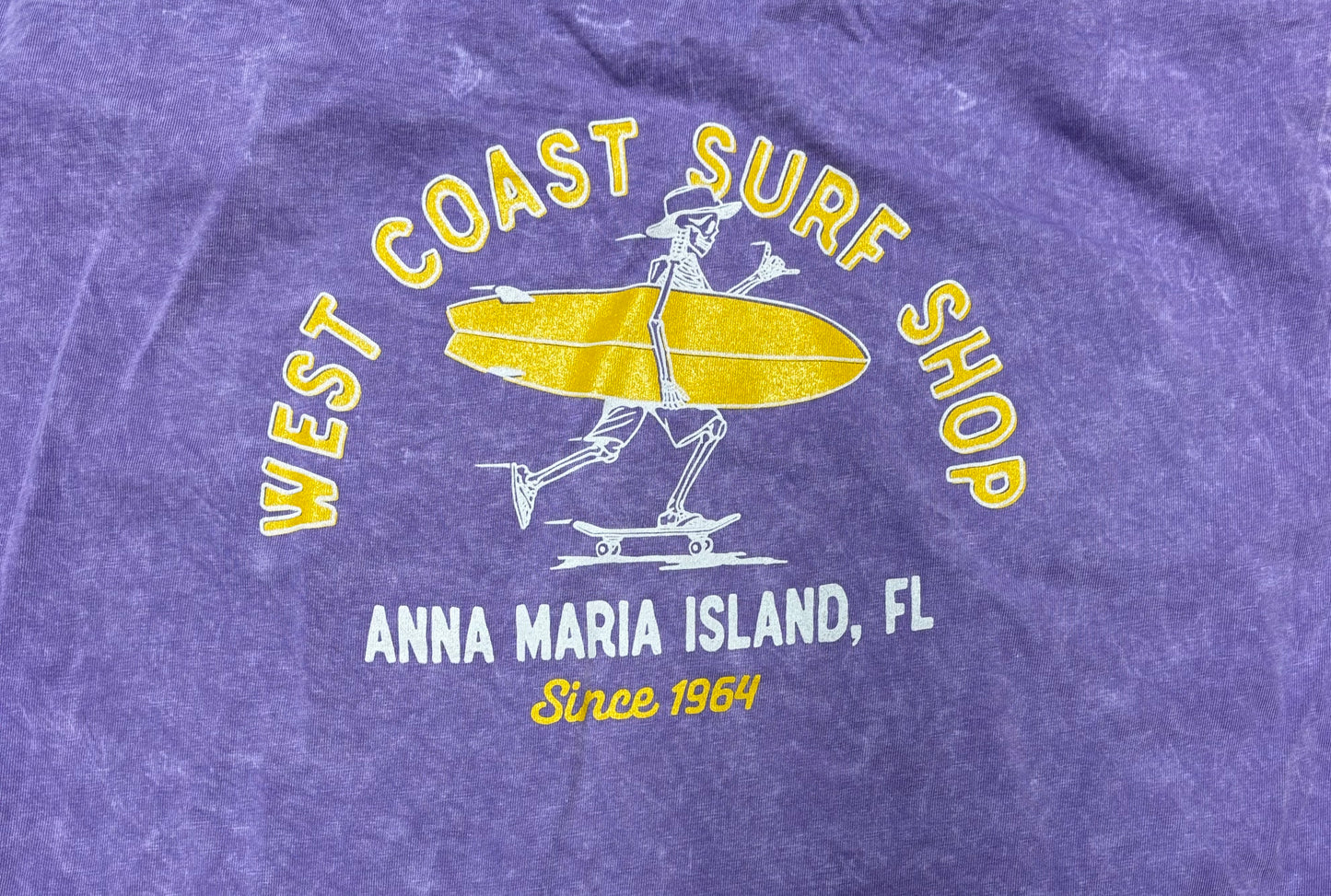 West Coast Surf Shop Skating Surfing Skeleton Tee