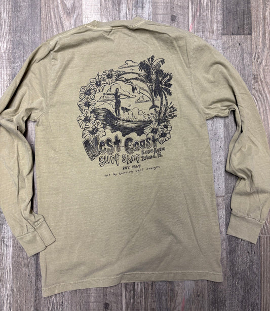 West Coast Surf Shop by Santino Surf Designs Long Sleeve Tee