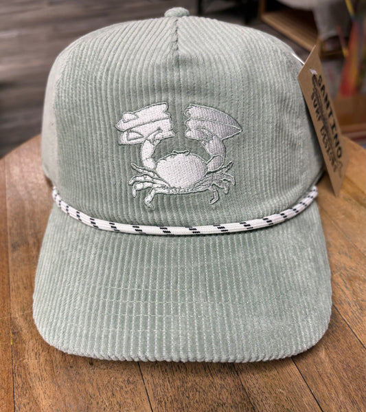 Santino Surf Designs Stone Crab Seafoam Corduroy Hat