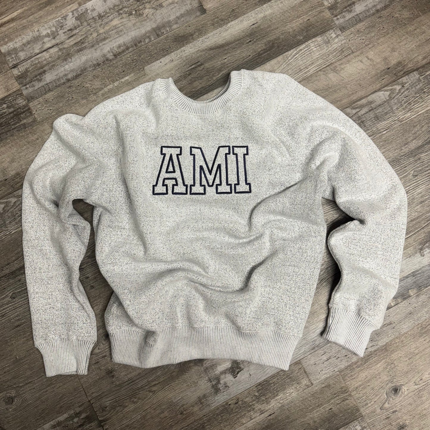 AMI Raglan Sweatshirt  Grey with Navy