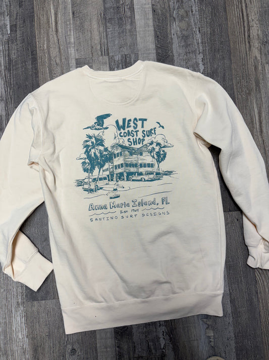 West Coast Surf Shop by Santino Surf Designs Sweatshirt