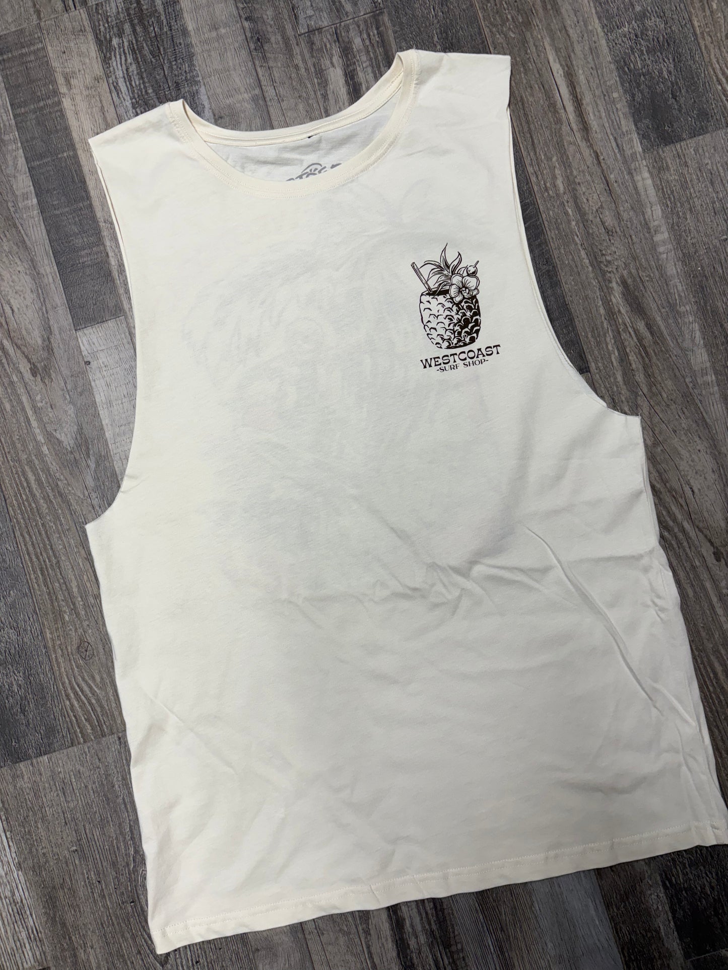 West Coast Surf Shop by Stoefs Studio Surfing Skeleton Sleeveless Tee