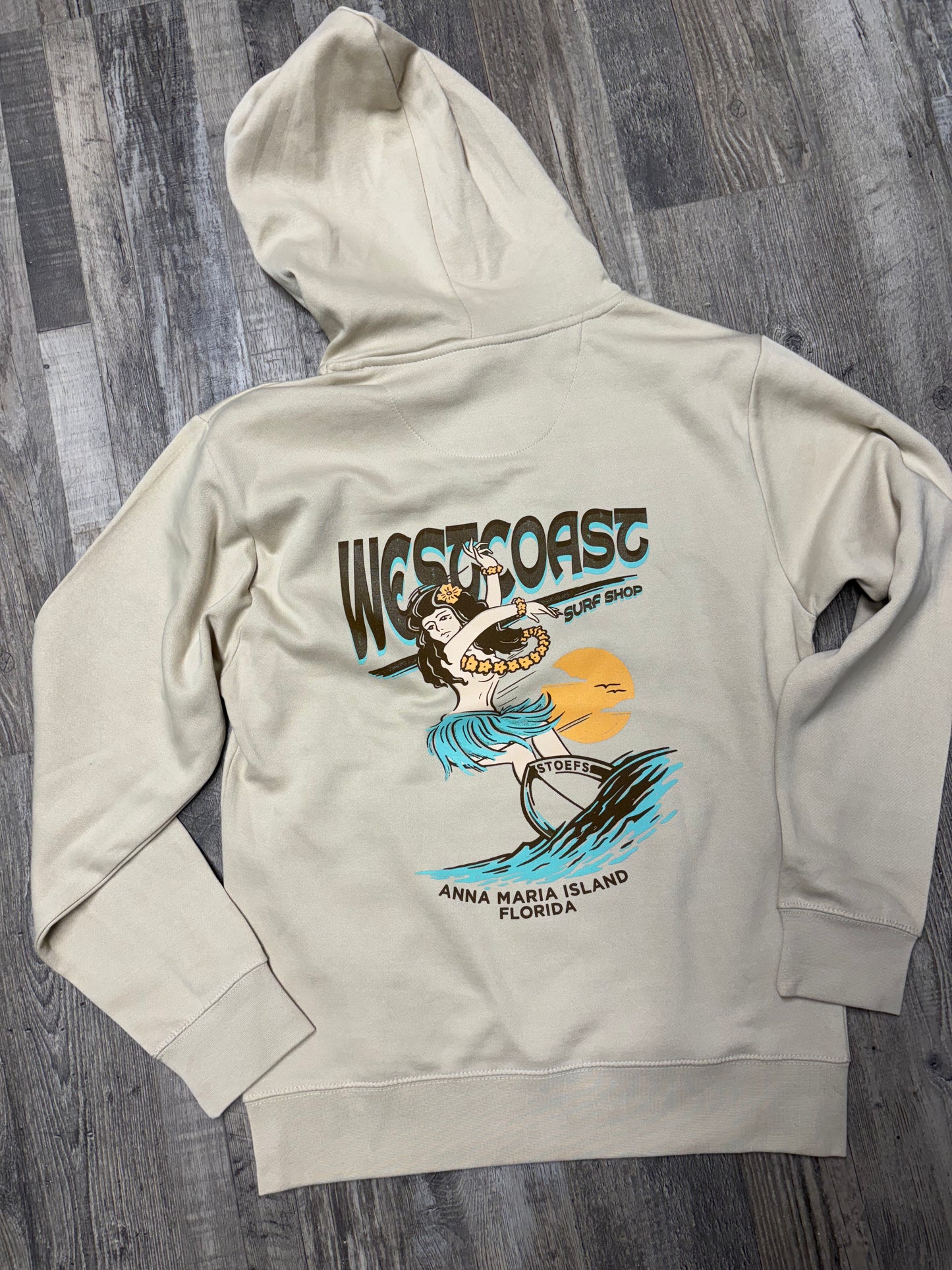 West Coast Surf Shop by Stoefs Studio Hula Girl Hoodie