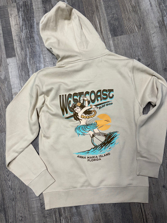 West Coast Surf Shop by Stoefs Studio Hula Girl Hoodie