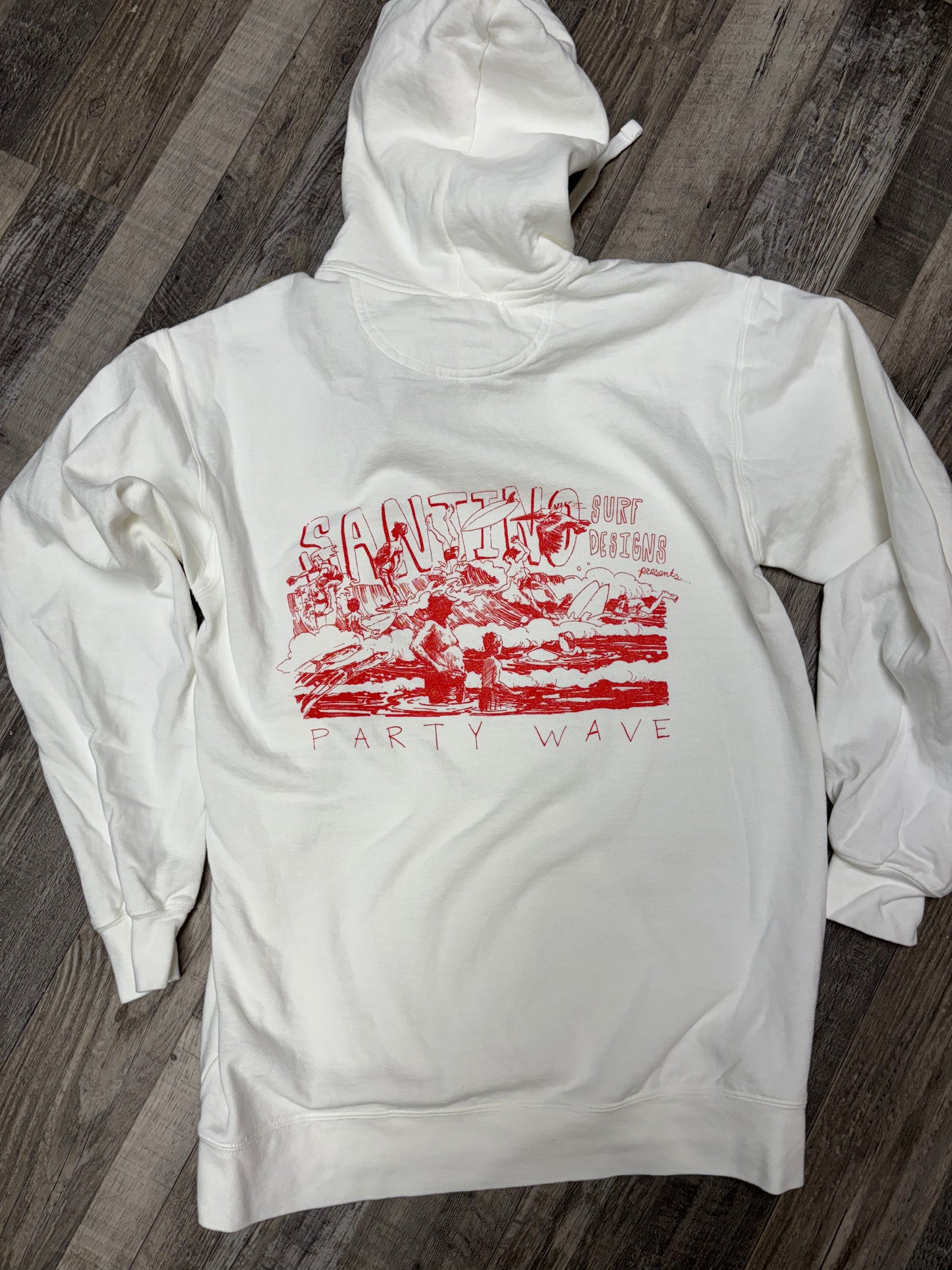 Santino Surf Designs Party Wave Comfort Colors Hoodie