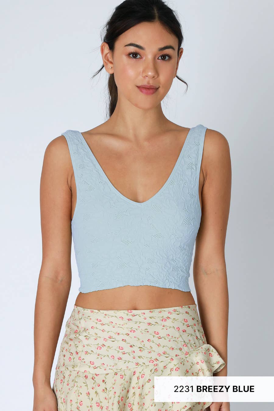 NS8309 -  Lace V Neck Tank Top