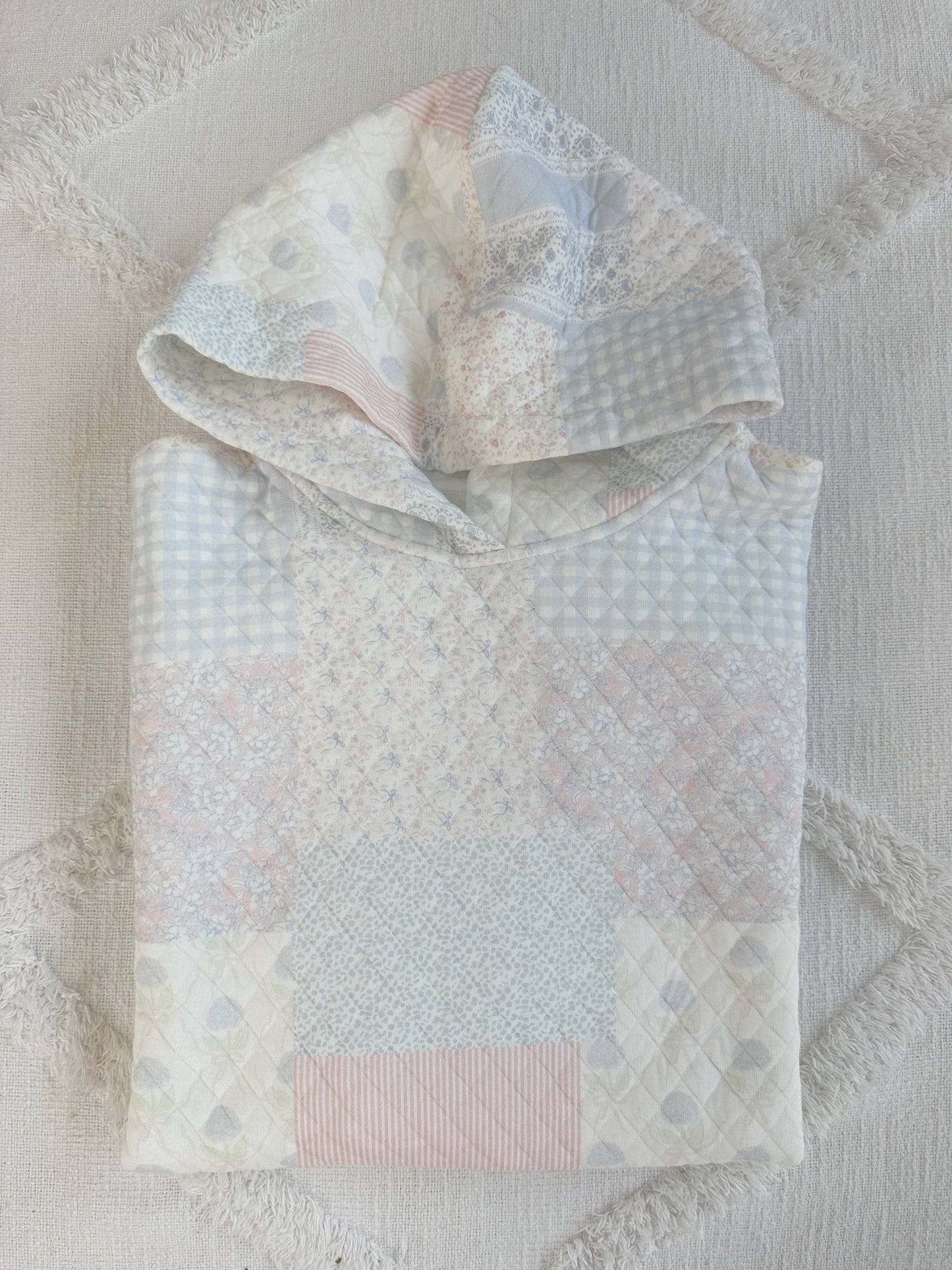 Shades Of Blue Quilted Pastel Hoodie